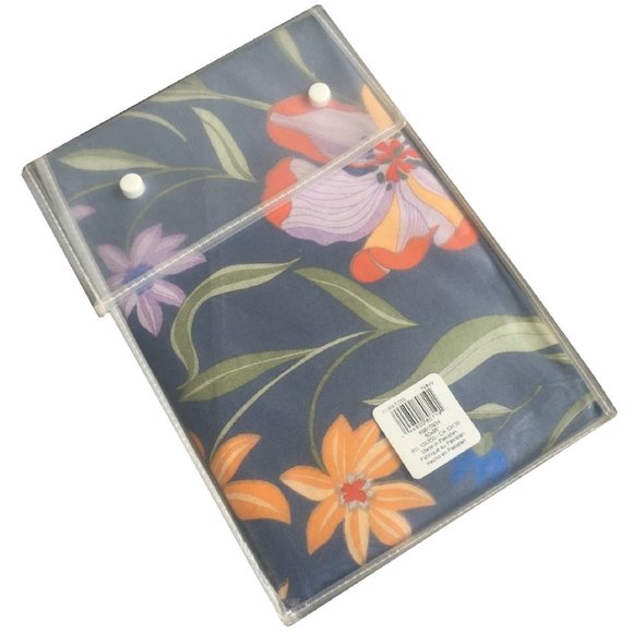 2 NAVY Wild Sage Julianna Floral Rod Pocket Window Curtains each is 95"L x 50"W - Picture 4 of 10